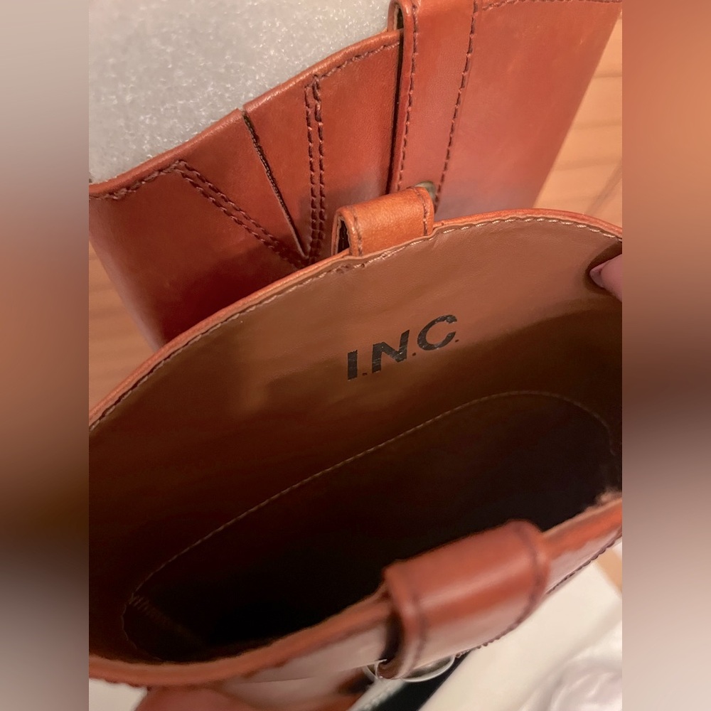 I.N.C. International Concepts Fawne Cognac Leather Knee High Riding Boots (NIB) - Picture 10 of 13